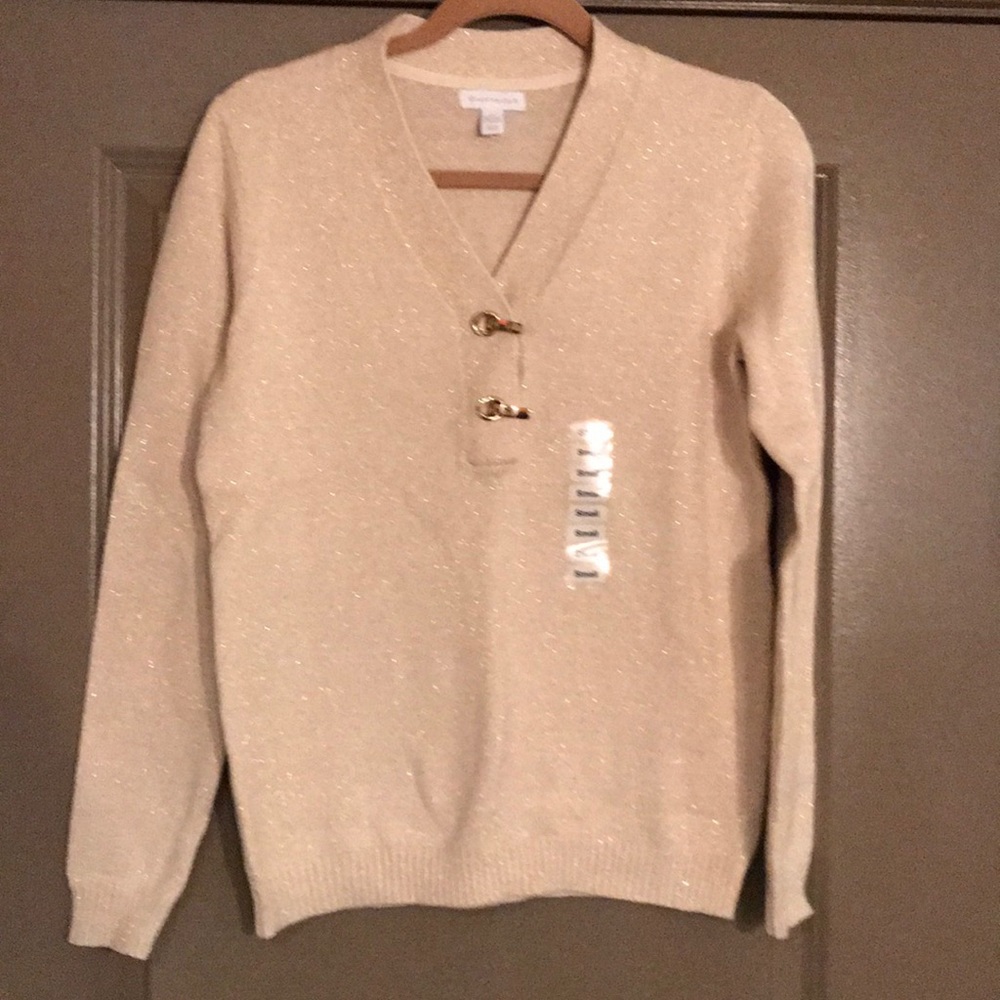 NWOT Gold and Cream Charter Club Swearer Size S
